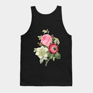 Redoute Pink Rose, Anemone, Clementis Tank Top